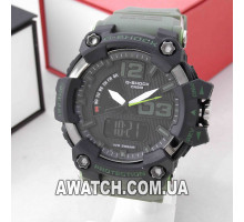 Мужские кварцевые наручные часы G-Shock M296 / Касио на каучуковом ремешке зеленого цвета