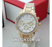 Женские кварцевые наручные часы Michael Kors MK-075 / Майкл Корс на металлическом браслете золотого цвета