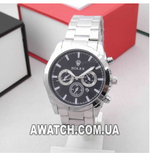 Мужские кварцевые наручные часы Rolex T169 / Ролекс на металлическом браслете серебряного цвета
