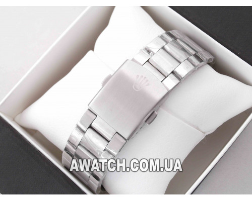 Мужские кварцевые наручные часы Rolex T169 / Ролекс на металлическом браслете серебряного цвета
