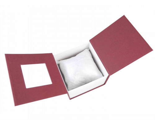 Бордова подарункова картонна коробочка для наручного годинника