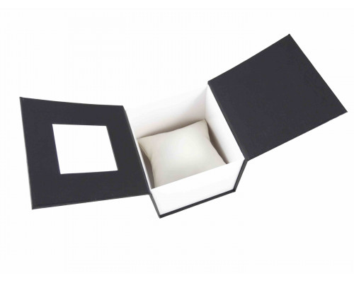 Чорна подарункова картонна коробочка для наручного годинника (глибока)