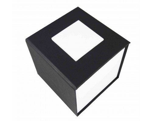 Чорна подарункова картонна коробочка для наручного годинника (глибока)